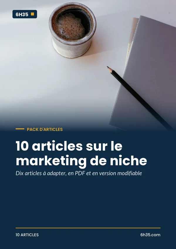 Couverture du pack 10 articles sur le marketing de niche
