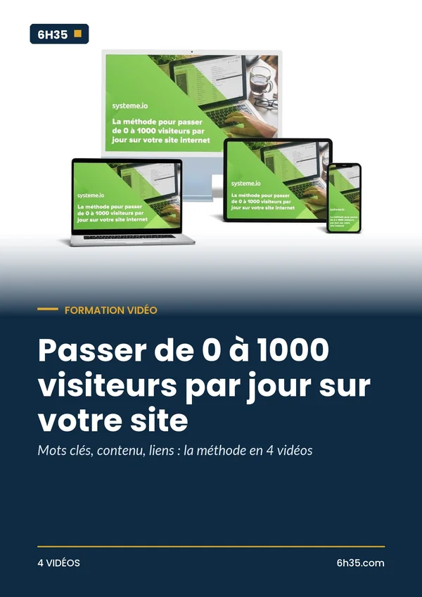Couverture de la formation Passer de 0 à 1000 visiteurs par jour sur votre site