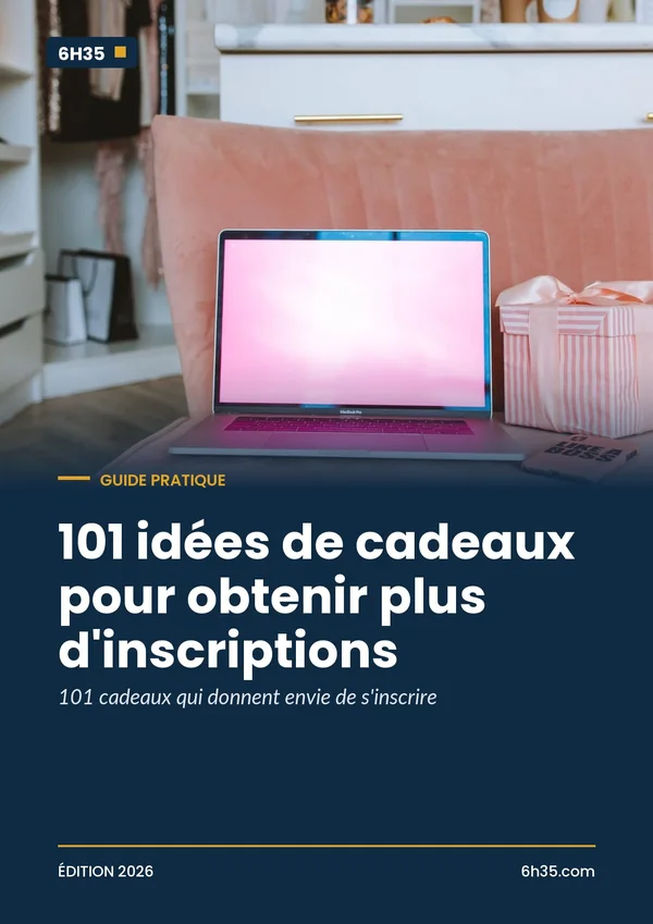 Couverture du guide 101 idées de cadeaux pour obtenir plus d'inscriptions