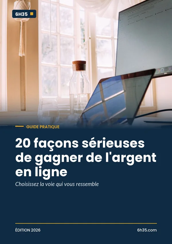Couverture du guide 20 façons sérieuses de gagner de l'argent en ligne