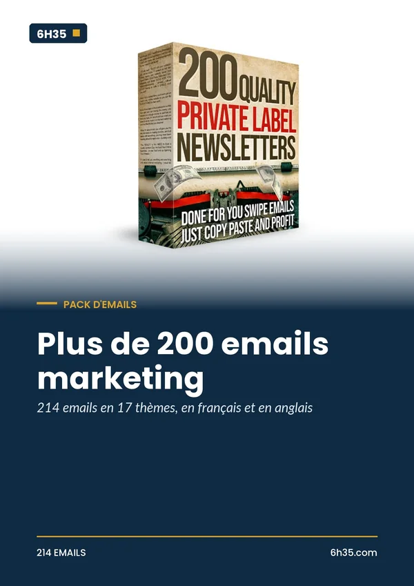 Couverture du pack Plus de 200 emails marketing