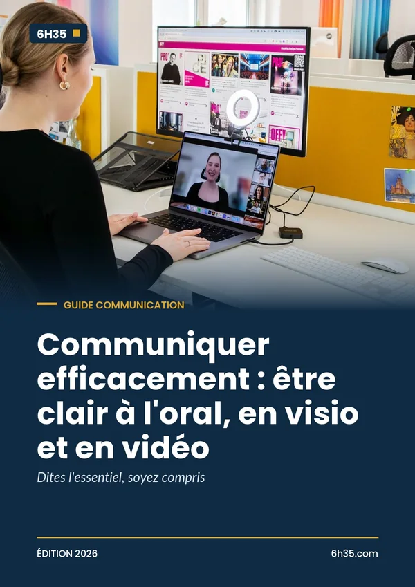 Couverture du guide Communiquer efficacement : être clair à l'oral, en visio et en vidéo