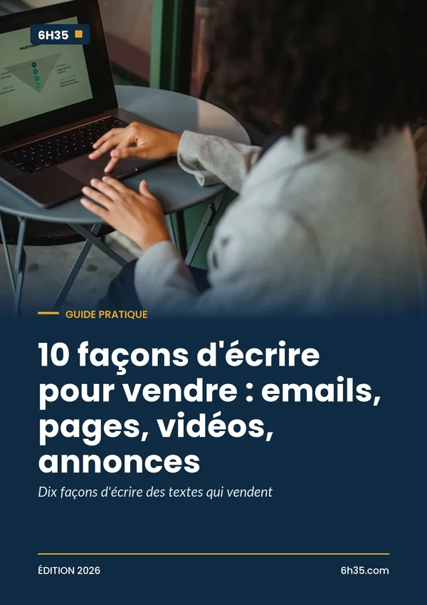 Couverture du guide 10 façons d'écrire pour vendre : emails, pages, vidéos, annonces