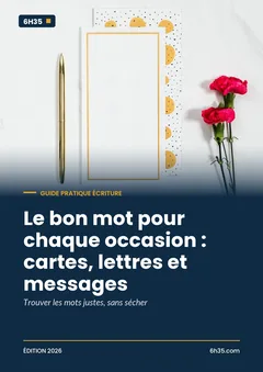 Couverture du guide Le bon mot pour chaque occasion : cartes, lettres et messages