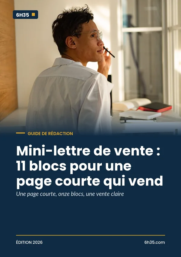 Couverture du guide Mini-lettre de vente : 11 blocs pour une page courte qui vend