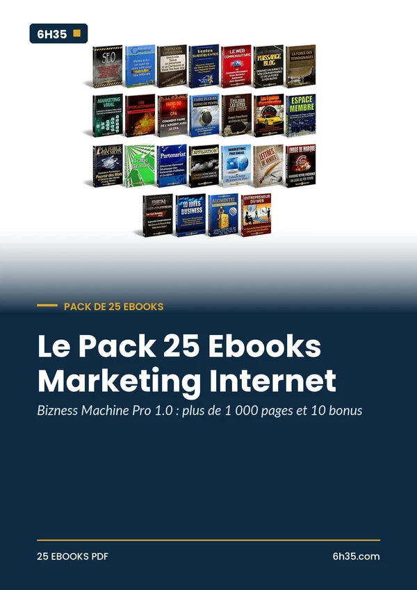 Couverture du pack Le Pack 25 Ebooks Marketing Internet