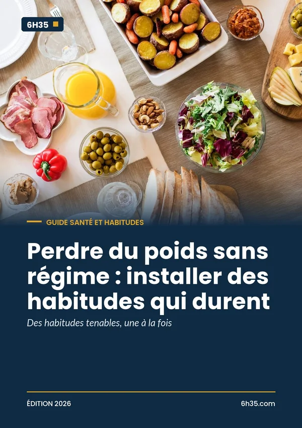 Couverture du guide Perdre du poids sans régime : installer des habitudes qui durent