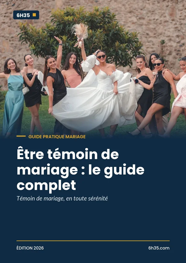 Couverture du guide Être témoin de mariage : le guide complet
