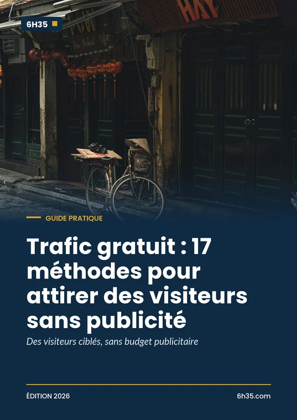 Couverture du guide Trafic gratuit : 17 méthodes pour attirer des visiteurs sans publicité