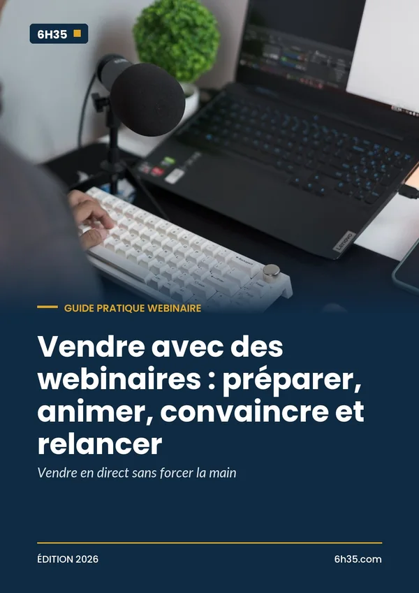 Couverture du guide Vendre avec des webinaires : préparer, animer, convaincre et relancer